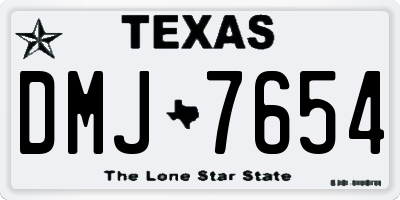 TX license plate DMJ7654