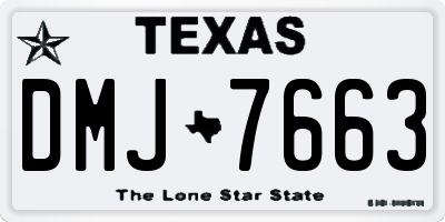 TX license plate DMJ7663