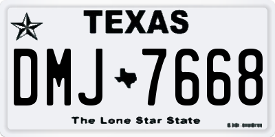 TX license plate DMJ7668