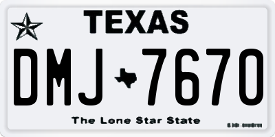 TX license plate DMJ7670