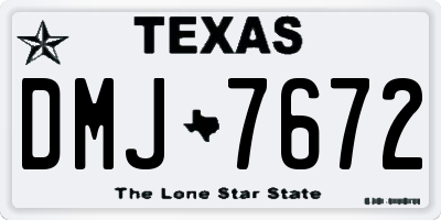 TX license plate DMJ7672