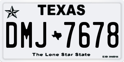 TX license plate DMJ7678