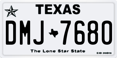 TX license plate DMJ7680