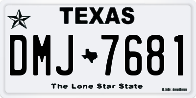 TX license plate DMJ7681