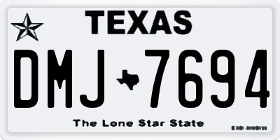 TX license plate DMJ7694