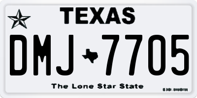 TX license plate DMJ7705