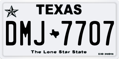 TX license plate DMJ7707