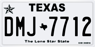 TX license plate DMJ7712