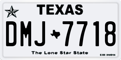 TX license plate DMJ7718
