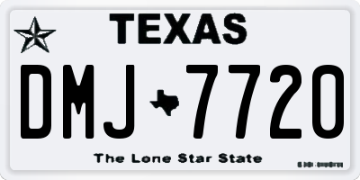 TX license plate DMJ7720