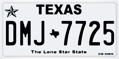TX license plate DMJ7725