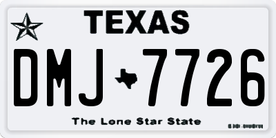TX license plate DMJ7726