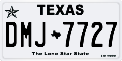 TX license plate DMJ7727