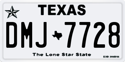 TX license plate DMJ7728