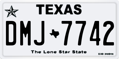 TX license plate DMJ7742
