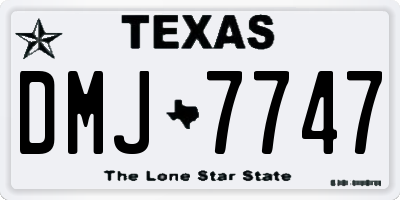 TX license plate DMJ7747