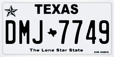 TX license plate DMJ7749
