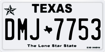TX license plate DMJ7753