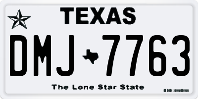 TX license plate DMJ7763