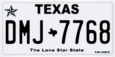 TX license plate DMJ7768