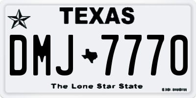 TX license plate DMJ7770