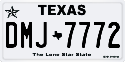 TX license plate DMJ7772