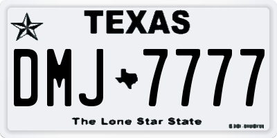 TX license plate DMJ7777