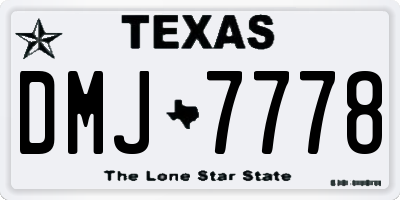 TX license plate DMJ7778