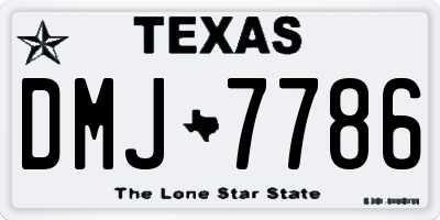 TX license plate DMJ7786
