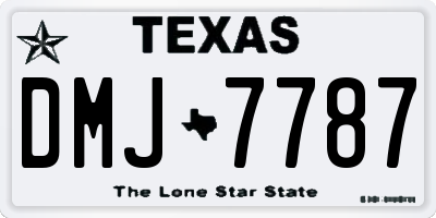 TX license plate DMJ7787