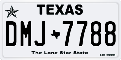 TX license plate DMJ7788