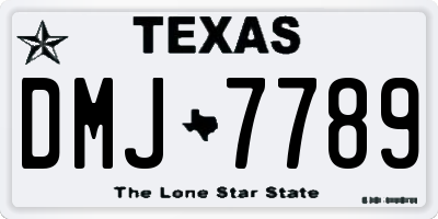 TX license plate DMJ7789