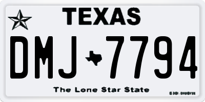 TX license plate DMJ7794