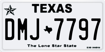 TX license plate DMJ7797