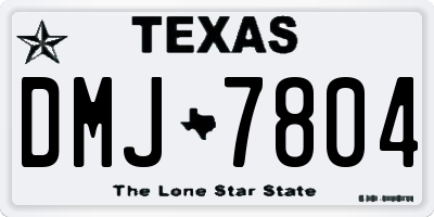 TX license plate DMJ7804