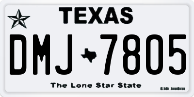TX license plate DMJ7805