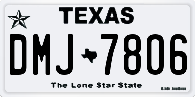 TX license plate DMJ7806