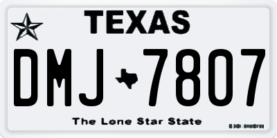 TX license plate DMJ7807