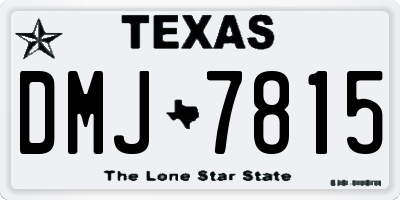 TX license plate DMJ7815