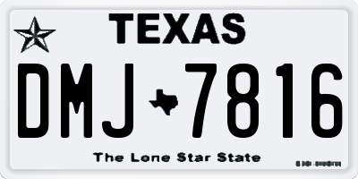 TX license plate DMJ7816