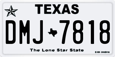 TX license plate DMJ7818
