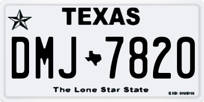 TX license plate DMJ7820