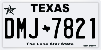 TX license plate DMJ7821