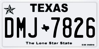 TX license plate DMJ7826