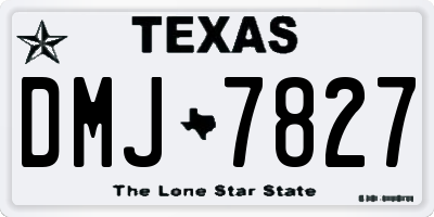 TX license plate DMJ7827