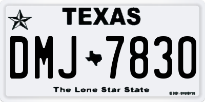TX license plate DMJ7830