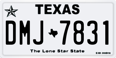 TX license plate DMJ7831