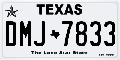 TX license plate DMJ7833