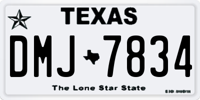TX license plate DMJ7834