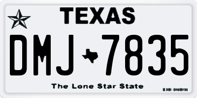 TX license plate DMJ7835